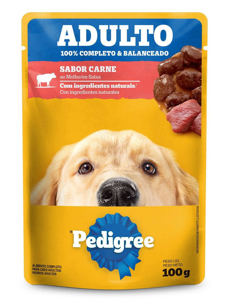 Alimento para Cães Adultos Carne ao Molho Pedigree Sachê 100g
