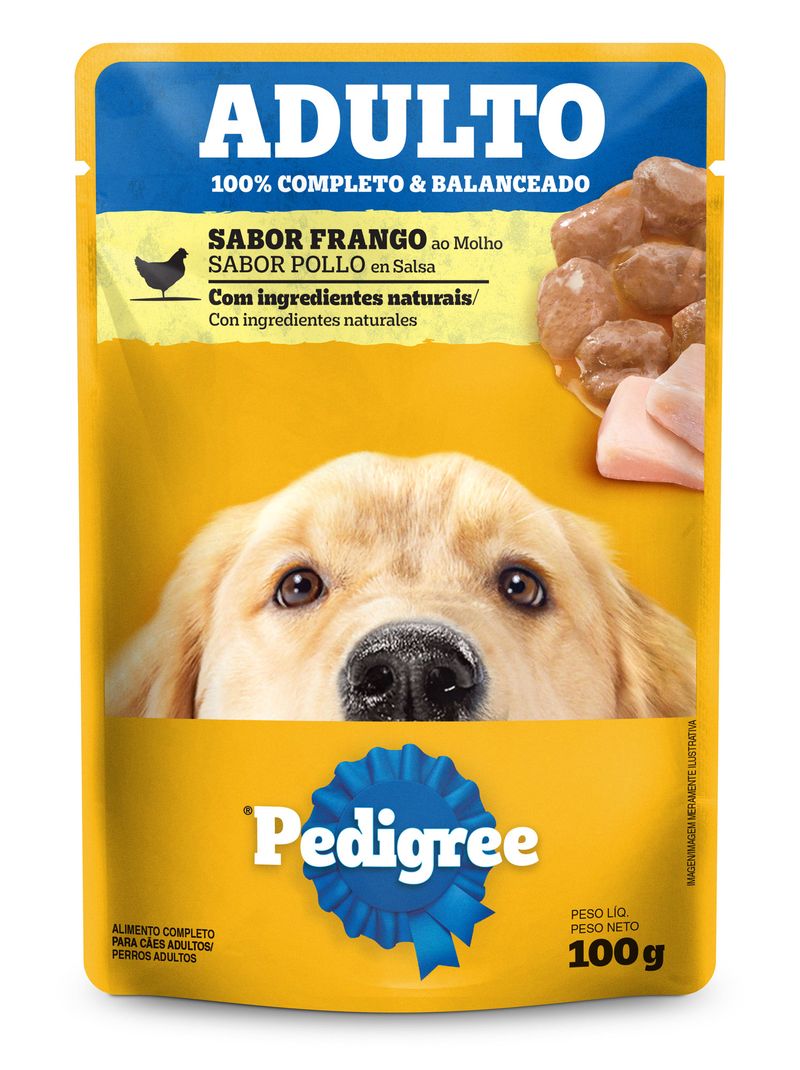 Alimento para Cães Adultos Frango ao Molho Pedigree Sachê 100g