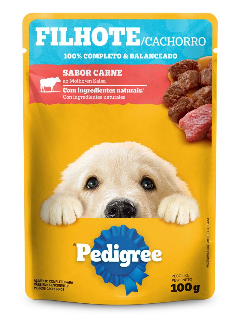 Alimento para Cães Filhotes Carne ao Molho Pedigree Sachê 100g