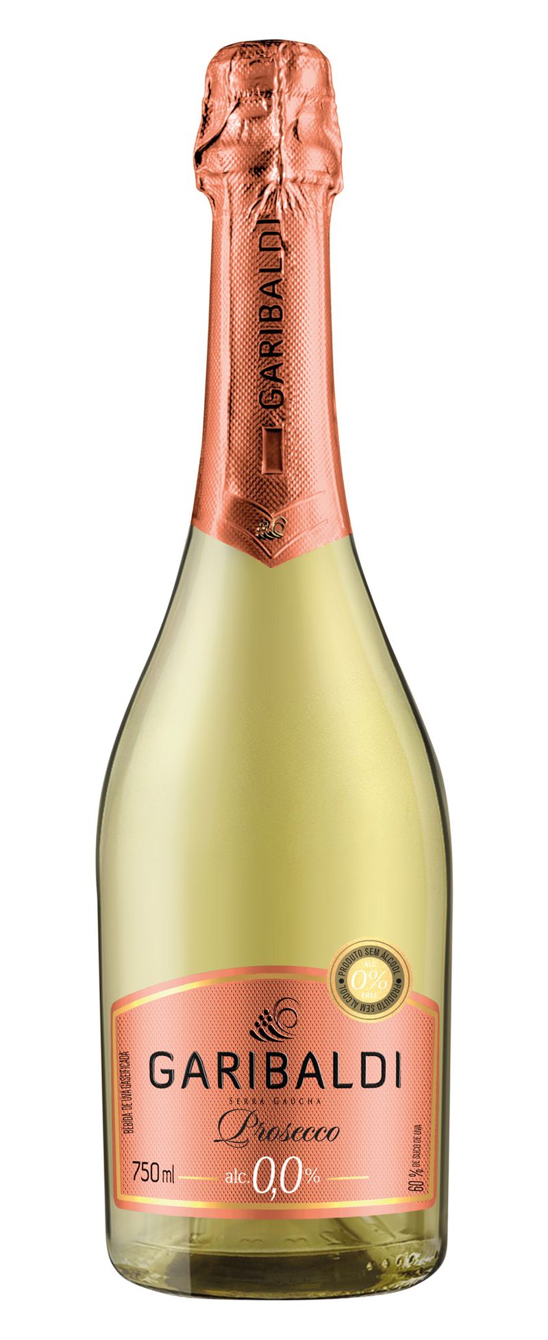 Espumante Garibaldi Proseco 0%alcool Garrafa 750ml