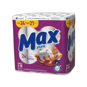 Papel Higiênico Folha Dupla Neutro Max Pure 30m Pacote Leve 24 Pague 21 Unidades