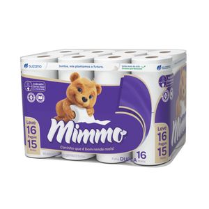 Papel Higiênico Folha Dupla Neutro Mimmo 30m Pacote Leve 16 Pague 15 Unidades