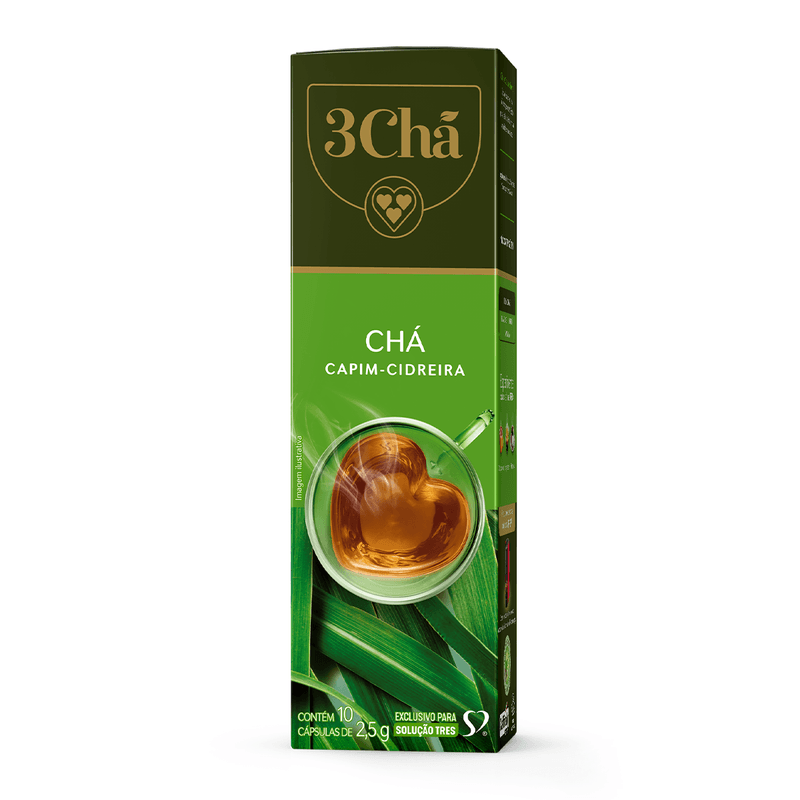 Chá em Cápsula Capim-Cidreira Tres Caixa 25g 10 Unidades
