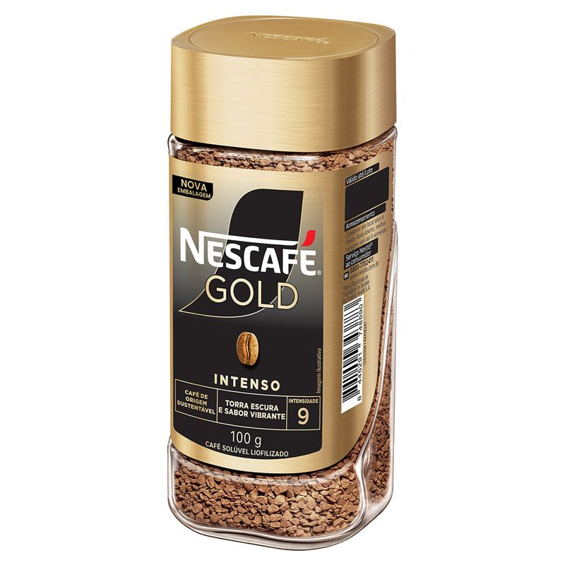 Café Solúvel Liofilizado Intenso Nescafé Gold Vidro 100g