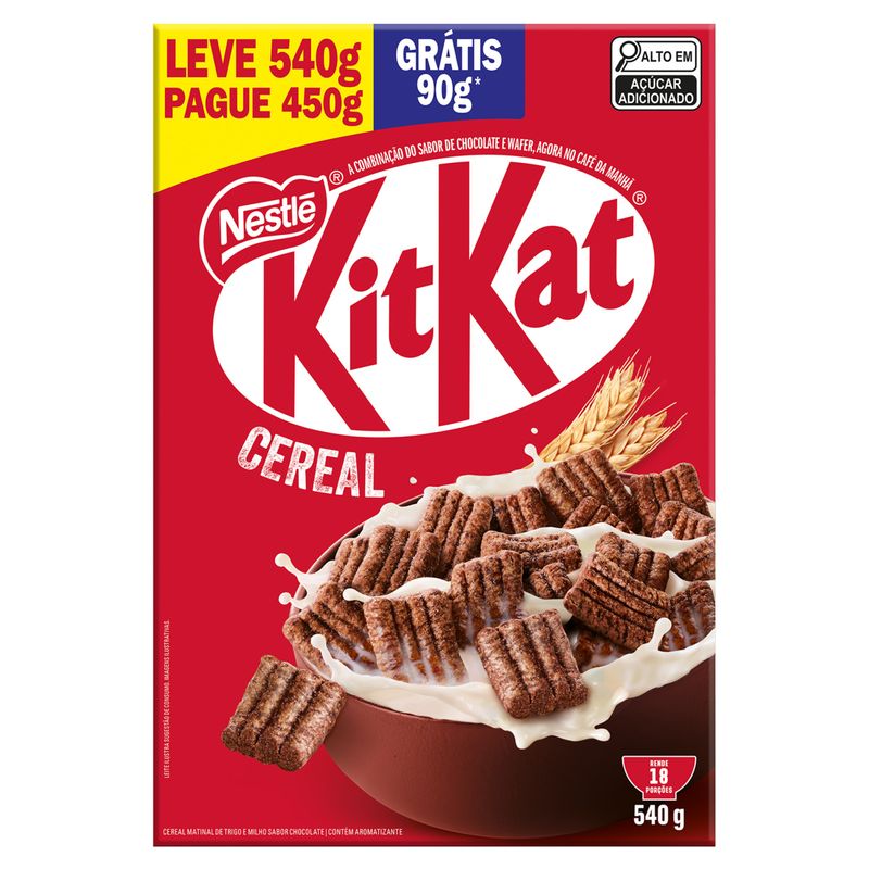 Cereal Matinal Chocolate Kitkat Caixa Leve 540g Pague 450g