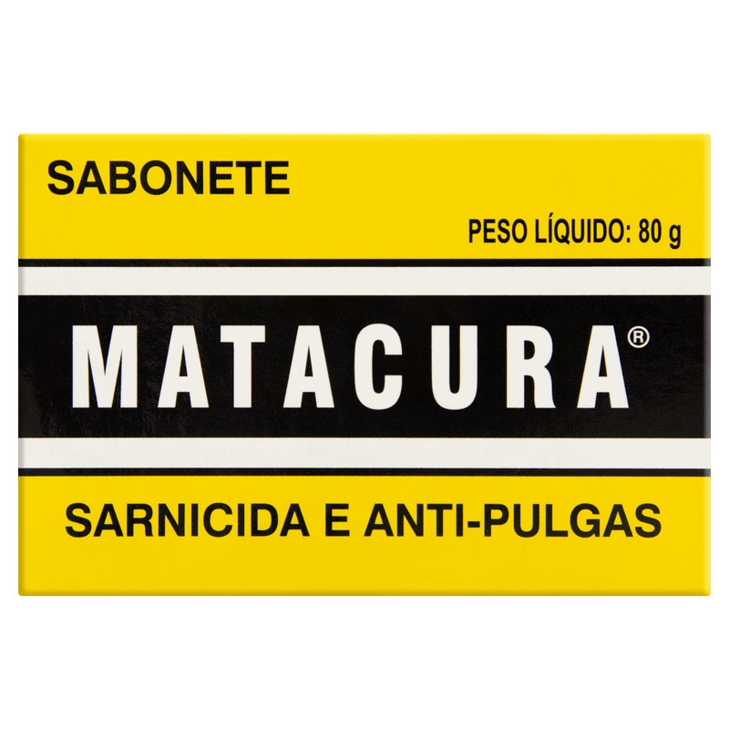 Sabonete Uso Veterinário Sarnicida e Anti-Pulgas Matacura Caixa 80g