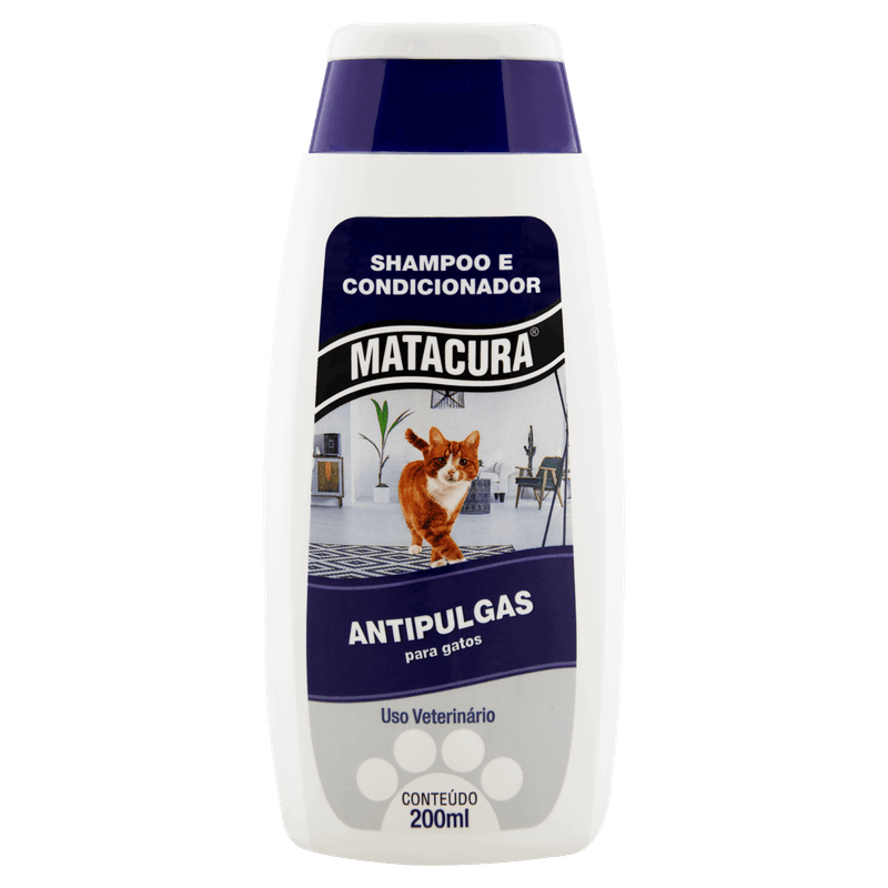 Shampoo e Condicionador para Gatos Antipulgas Matacura Frasco 200ml