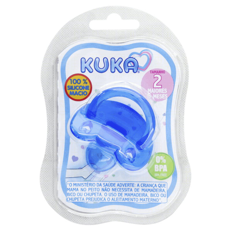 Chupeta Ortodôntica Azul Silicone Soft Kuka Tamanho nº 2