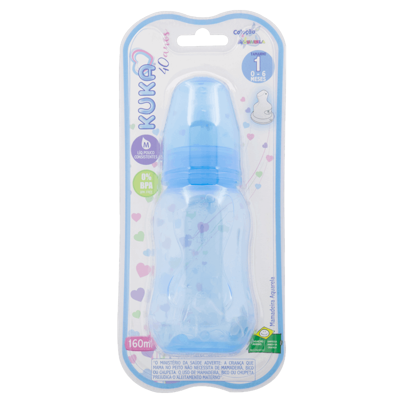 Mamadeira Azul Aquarela 160ml Kuka nº 1