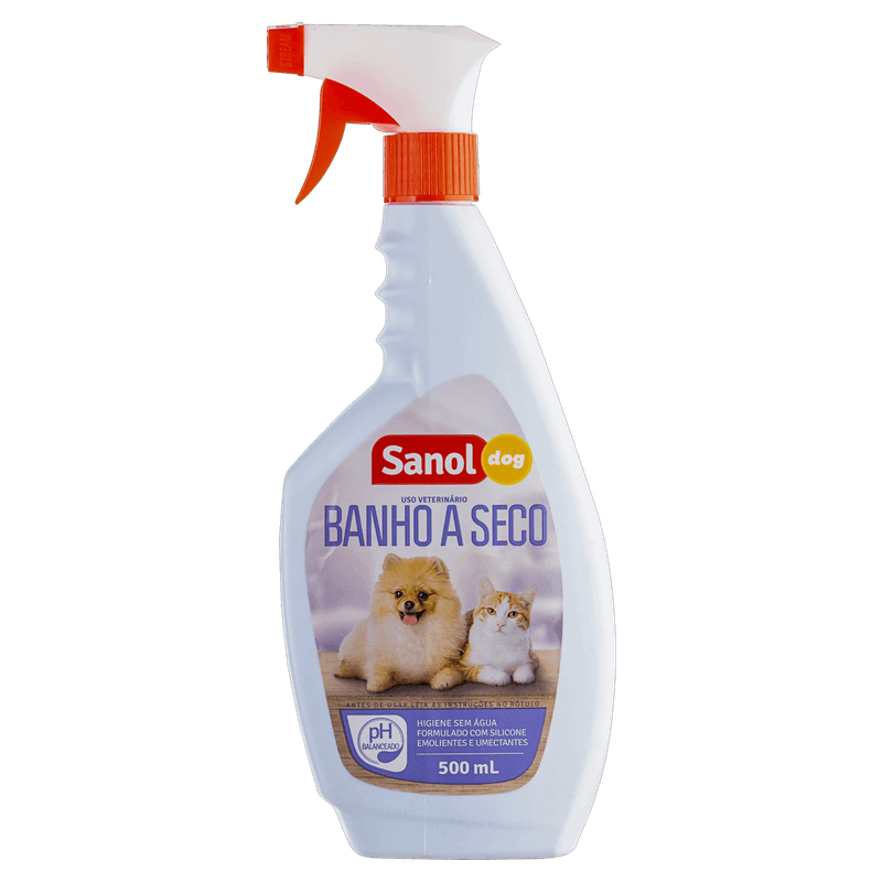 Banho a Seco Uso Veterinário Spray Sanol Dog Frasco 500ml