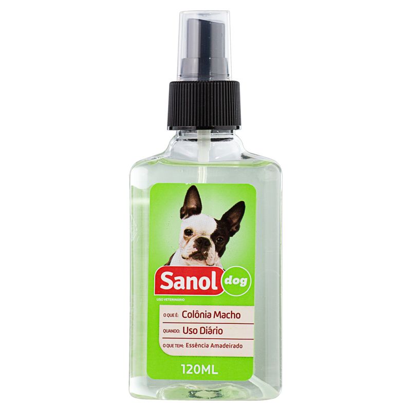 Colônia Uso Veterinário Macho Amadeirado Sanol Dog Frasco 120ml Spray