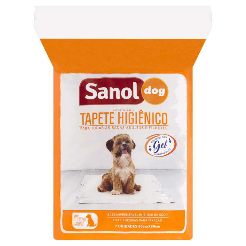 Tapete Higiênico para Cães Sanol Dog 60cm x 80cm Pacote 7 Unidades
