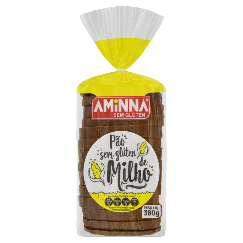 Pão Milho sem Glúten Aminna Pacote 380g