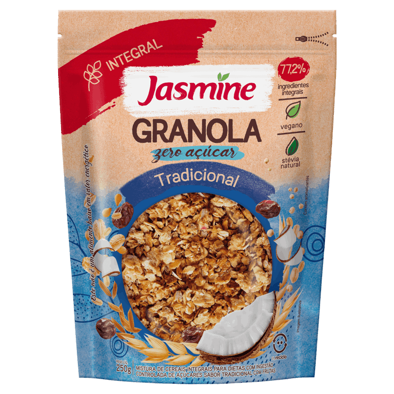 Granola Tradicional Zero Açúcar Jasmine Pouch 250g