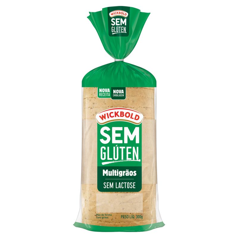 Pão de Forma Multigrãos sem Glúten Zero Lactose Wickbold Pacote 300g