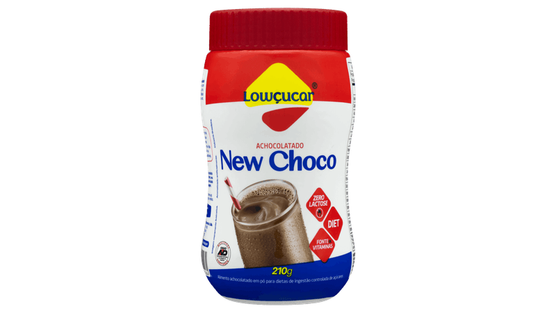 Achocolatado Pó Zero Lactose Zero Açúcar Lowçucar New Choco Pote
