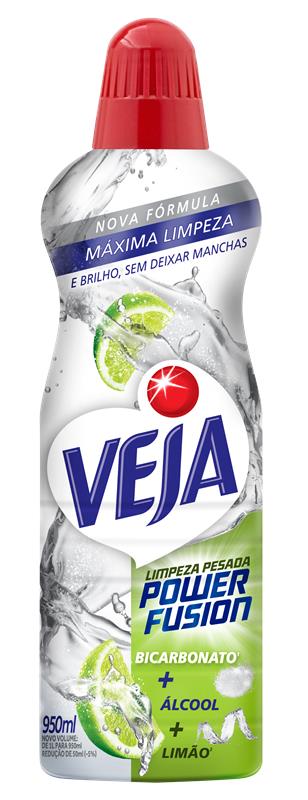 Limpador Limpeza Pesada com Bicarbonato e Álcool Limão Veja Power Fusion Frasco 950ml