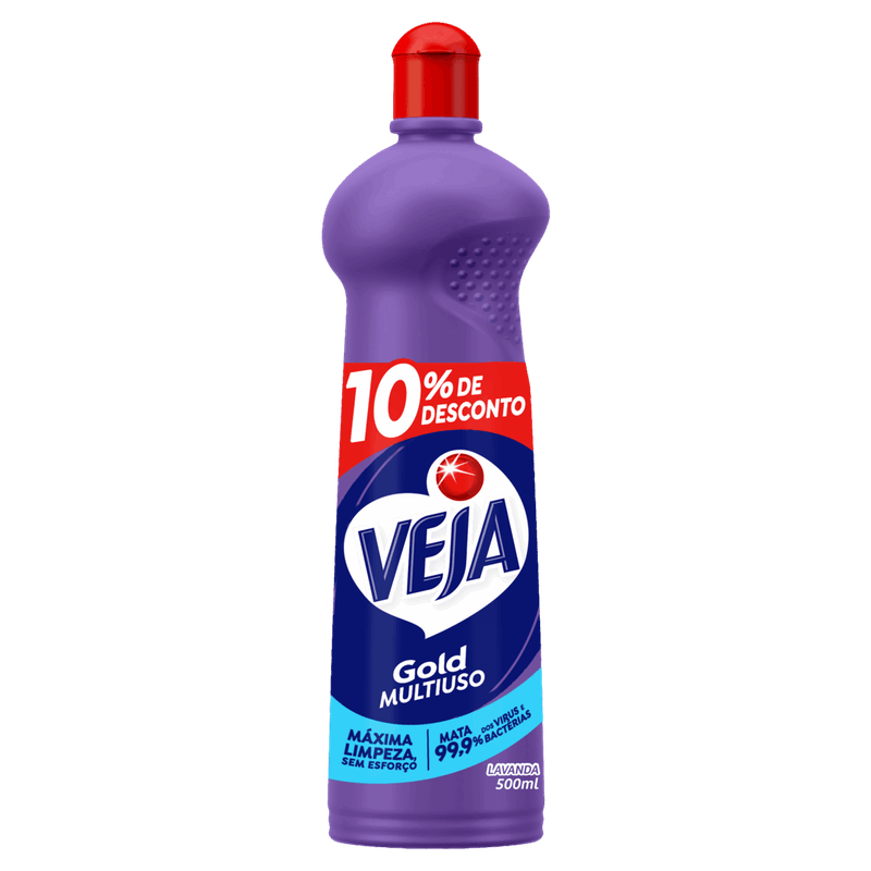 Limpador Multiuso Lavanda e Álcool Veja Gold Squeeze 500ml Grátis 10% de Desconto