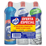 Kit Limpador Multiuso Original Gold + Desinfetante Banheiro X-14 + Desengordurante Cozinha Limão Veja 500ml Cada