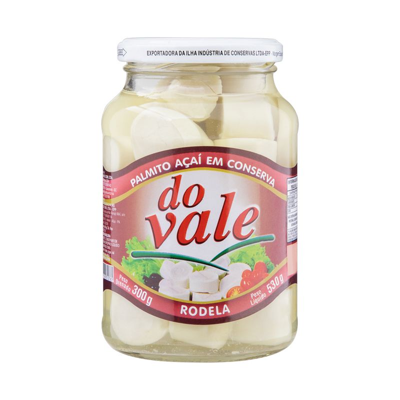 Palmito Açaí em Conserva em Rodelas Do Vale Vidro 300g