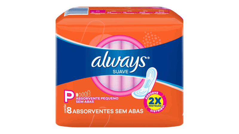 Absorvente sem Abas Dia Suave Super Proteção Always Pacote 8
