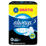 Absorvente com Abas Seca Always Noites Tranquilas Noturno Longo Pacote 16 Unidades