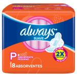 Absorvente com Abas Dia Suave Always Super Proteção Pacote 8 Unidades