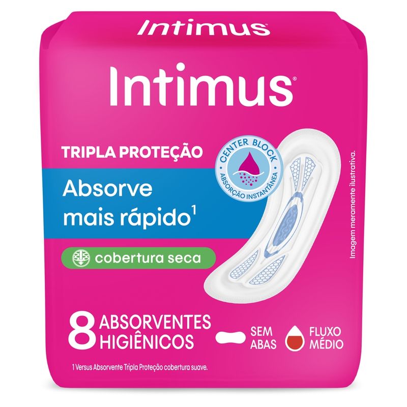Absorvente sem Abas Seca Intimus Tripla Proteção Pacote 8 Unidades