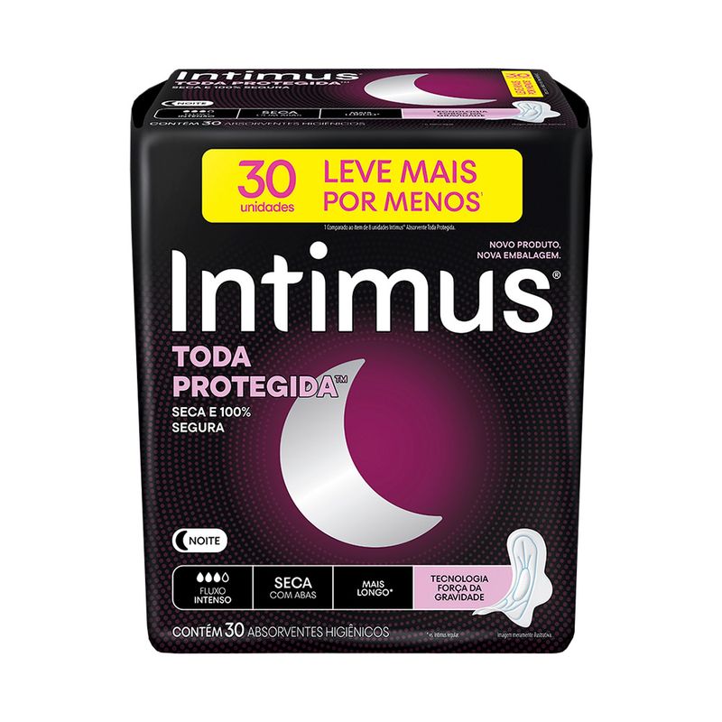 Absorvente Intimus Noturno Seca Meve Mais Pague Menos 30 unidades