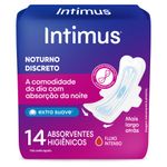 Absorvente com Abas Dia & Noite Ultrafino Extra Suave Intimus Pacote 14 Unidades