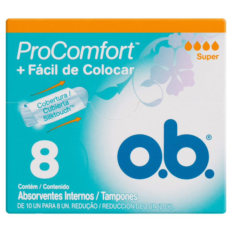 Absorvente Interno O B  ProComfort Super Caixa 8 Unidades