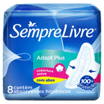 Absorvente com Abas Suave Sempre Livre Adapt Plus Pacote 8 Unidades