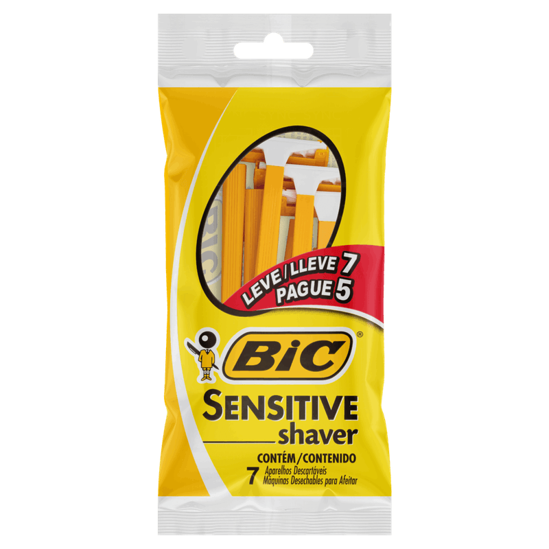 Aparelho Descartável para Barbear Bic Sensitive Leve 7 Pague 5 Unidades