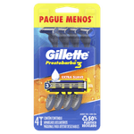 Aparelho Descartável para Barbear Gillette Prestobarba3 Leve 4 Pague 3 Unidades