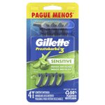 Aparelho Descartável para Barbear Gillette Prestobarba3 Sensitive 4 Unidades Pague Menos