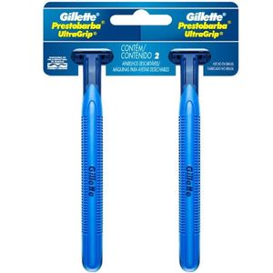 Aparelho Descartável para Barbear Cabeça Fixa Gillette Prestobarba UltraGrip 2 Unidades