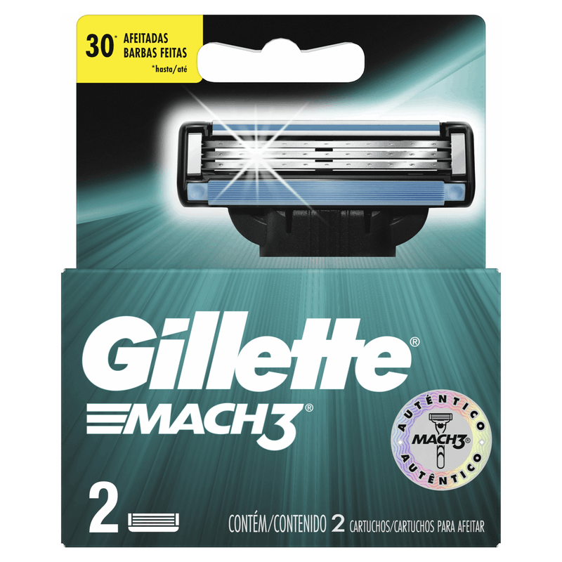 Carga de Aparelho para Barbear Gillette Mach3 2 Unidades