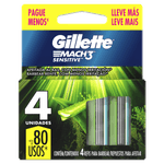 Carga de Aparelho para Barbear Gillette Mach3 Sensitive 4 Unidades Leve Mais Pague Menos