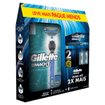 Kit 1 Aparelho Recarregável + 3 Cargas para Barbear Gillette Mach3 Leve Mais Pague Menos