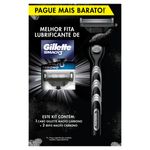 Kit 1 Aparelho Recarregável + 2 Carga para Barbear Gillette Mach3 Carbono