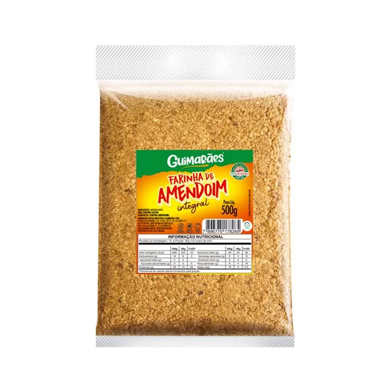 Amendoim Torrado Moído Guimarães Culinária Pacote 500g