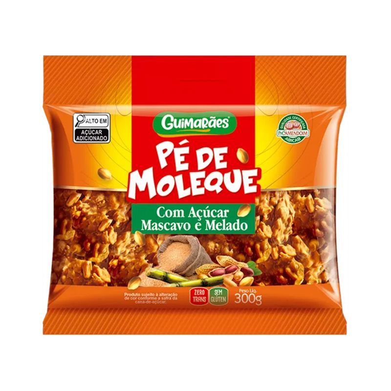 Pé de Moleque com Açúcar Mascavo e Melado Guimarães Pacote 300g