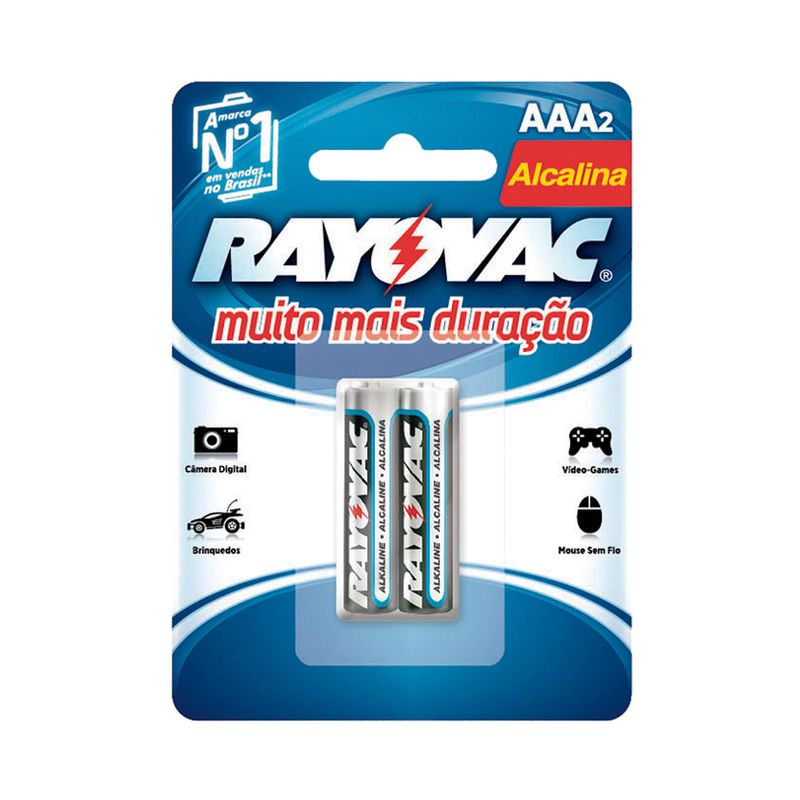 Pilha Alcalina AAA Rayovac 2 Unidades 1,5V