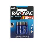 Pilha Alcalina AAA Rayovac 6 Unidades 1,5V Grátis 2 Pilhas