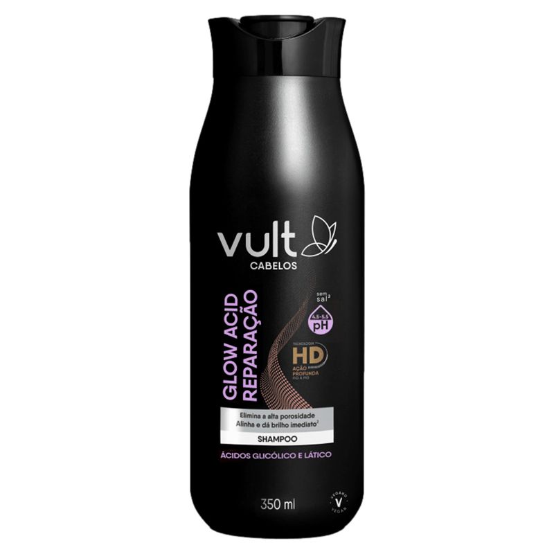 Shampoo Vult Cabelos Glow Acid Reparação Frasco 350ml