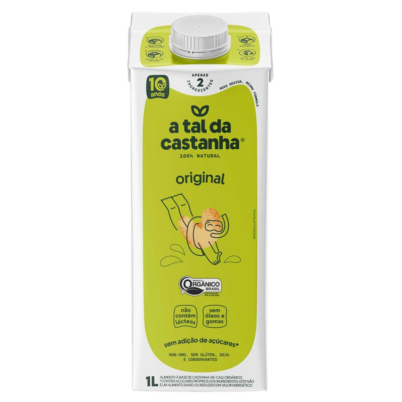 Bebida Vegetal à Base de Castanha-de-Caju Orgânica Original A Tal da Castanha Caixa 1l