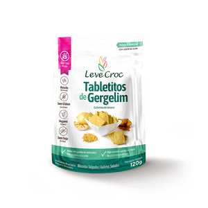 Biscoito Salgado Tabletitos de Gergelim Leve Croc Pacote 120g