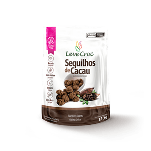 Biscoito Doce Sequilhos de Cacau Leve Croc Pacote 120g