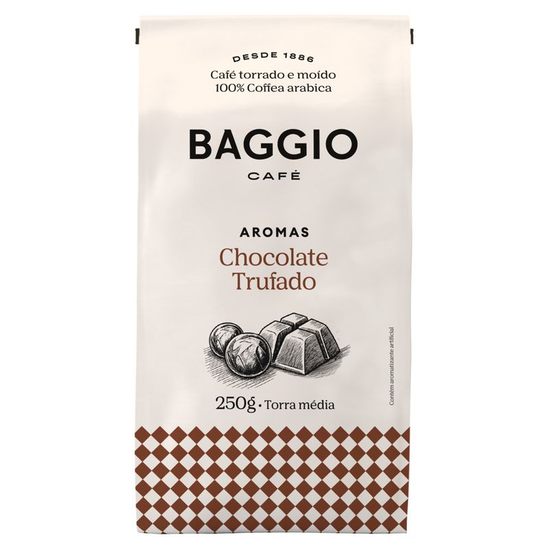 Café Torrado e Moído Chocolate Trufado Baggio Aromas Pacote 250g