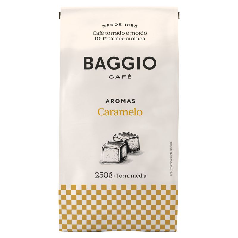 Café Torrado e Moído Caramelo Baggio Aromas Pacote 250g